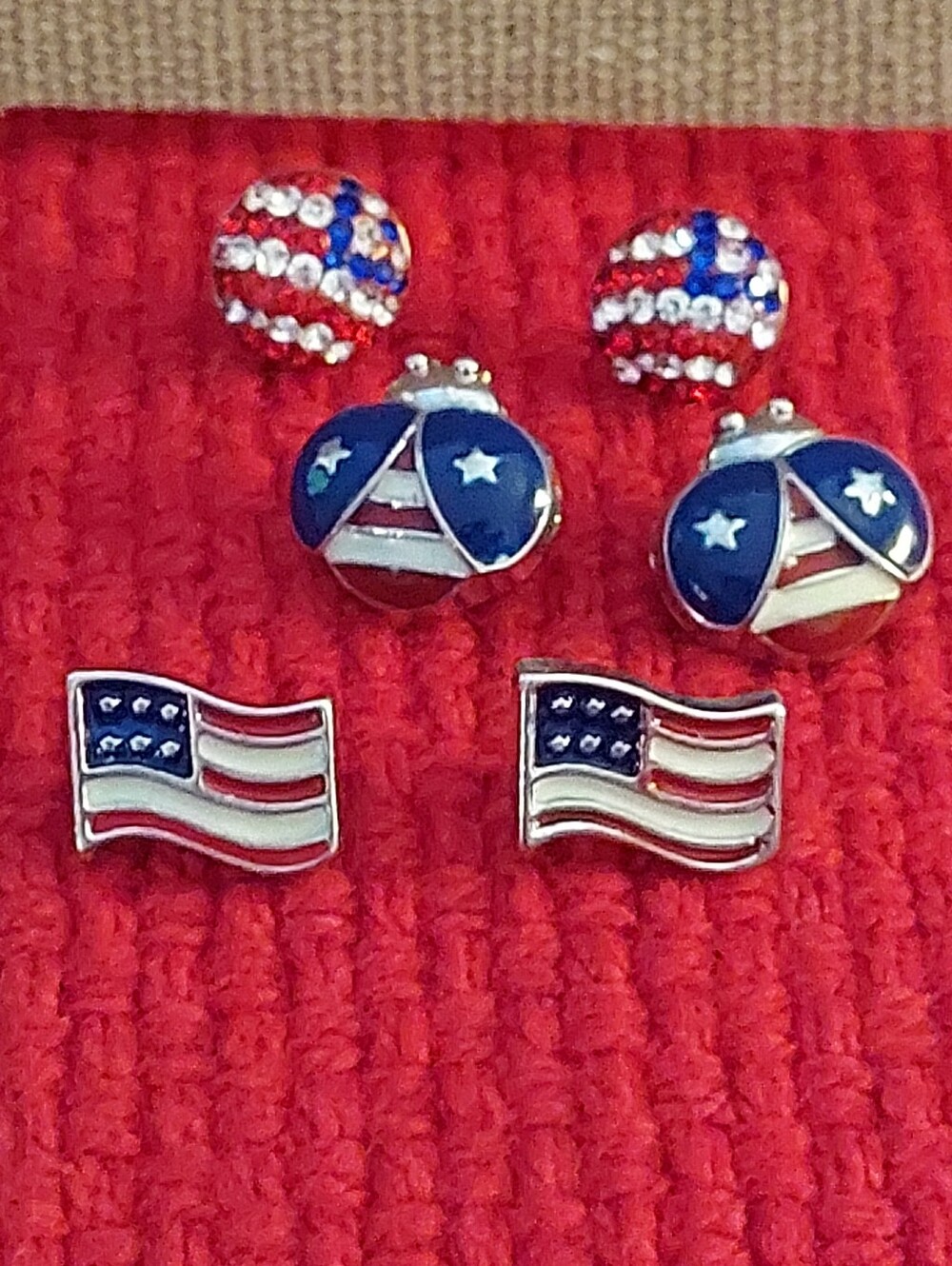 3 Pair of America Earrings